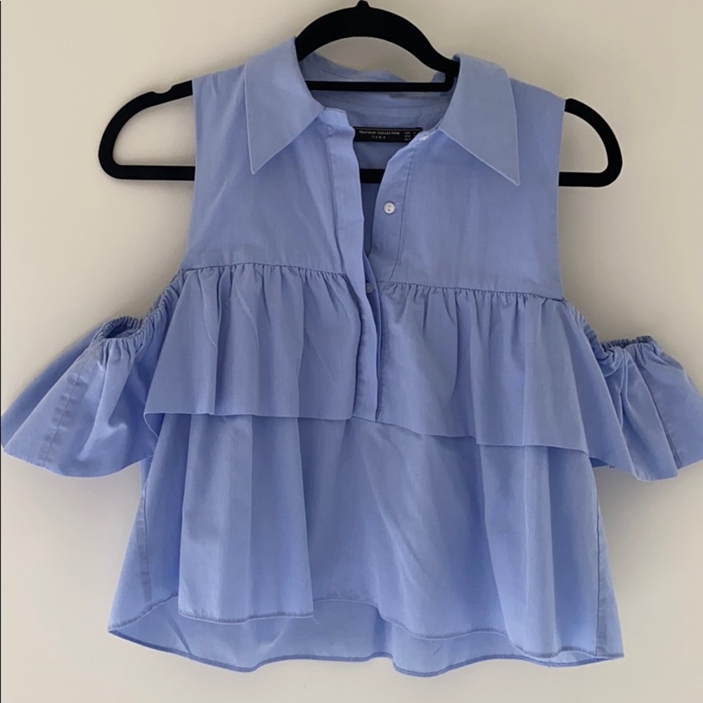 ZARA LIGHT BLUE SMALL TOP